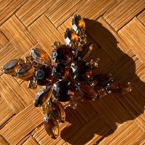 Costume Jewelry Brooche - Brown Stones